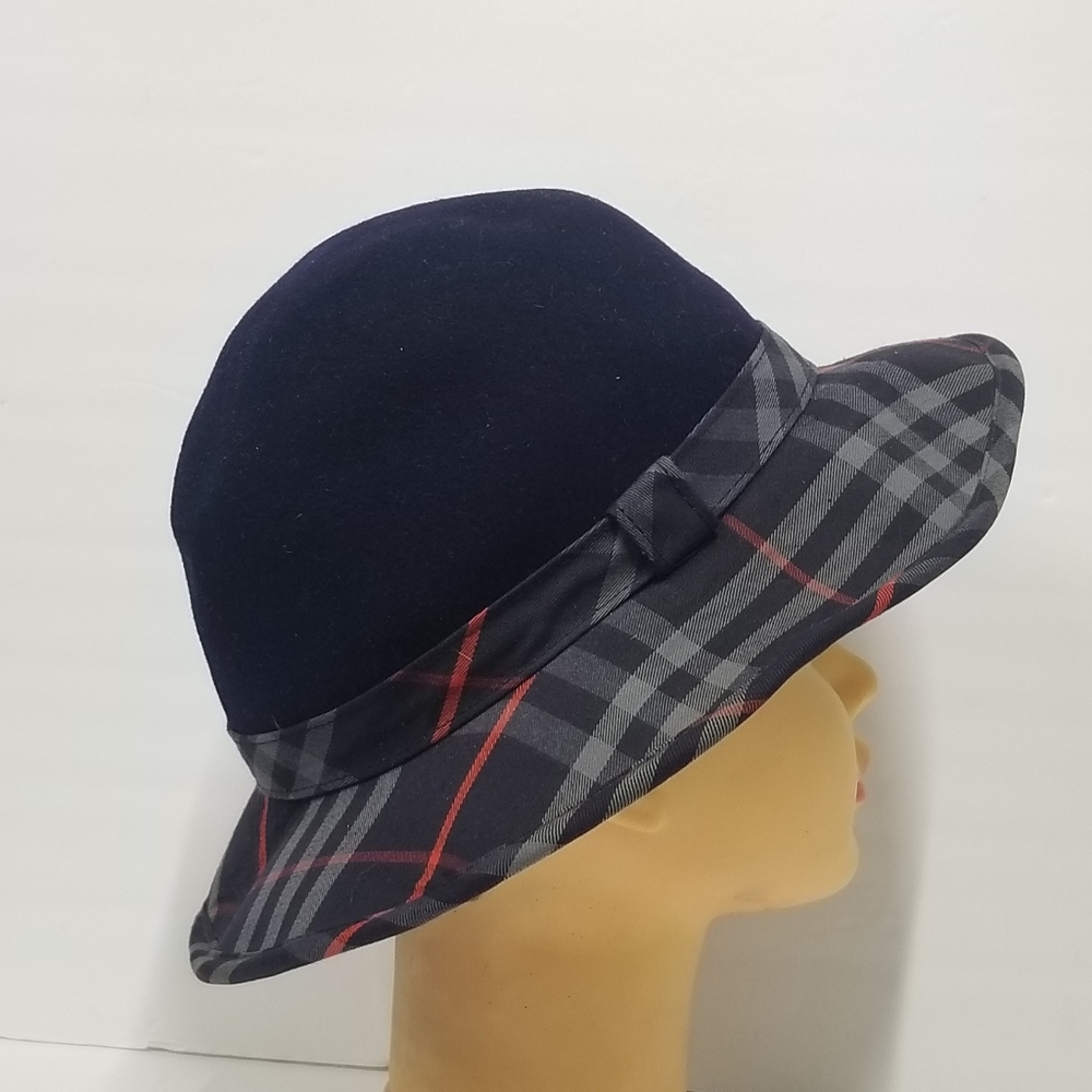 Vintage Auth Burberry felt / check bowler hat. Size Large - Picture 8 of 12